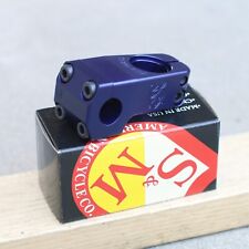 S&M BMX SHREDNECK BICYCLE STEM BLUE GROOVE MADE IN USA picture