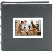 Photo Album Photography Book Hold 200 4x6 Pictures Faux Leather Cover, Grey picture