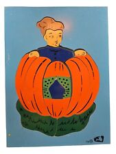 Vintage Judy Instructo Wood Puzzle Women In Pumpkin Vintage Halloween  picture