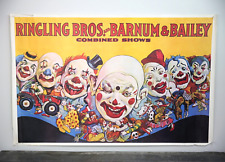 Vintage 1980's Ringling Brothers Barnum & Bailey Circus Clowns Poster carnival picture
