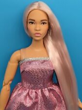 OOAK Custom Reroot Barbie Signature Looks doll 24 Simone Long Pink Hair curvy picture