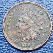 1869 Indian Head Cent 1c Better Grade VF - XF Details #71687 picture