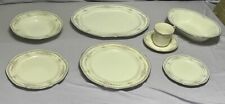 Noritake Rothschild China Set - Vintage Ivory, Blue Bands, and Pink Florals picture