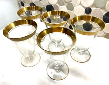 Glastonbury-Lotus Minton 36 Gold Encrusted Set of 5 Iced Tea Glasses c 1960's picture