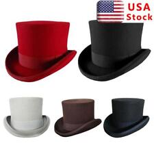 Classic Vintage Wool Felt Men Top Hat Gentlemen Tuxedo Topper Victorian ~XL US picture