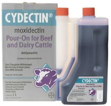 Cydectin POUR-ON 1 Liter Beef Dairy Cattle Dewormer Zero Slaughter Withdrawal... picture