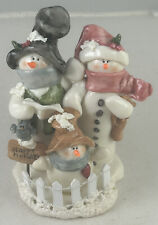 Vintage Nancye Williams 1999 NW2063 Snowman Family Caroling Christmas Figurine picture