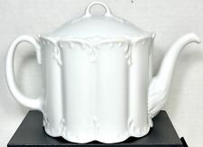 Vintage 4 Cup Rosenthal Classic Rose All White Embossed Teapot w/Lid Germany picture