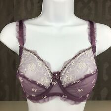 ALEGRO Sheer with Lace Underwire Sexy Lingerie Bra - Violet 9003 - 30-40 NWT picture