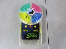 SIMON Pocket Game 1995 Handheld Milton Bradley CLEAR Working No Battery Cover picture
