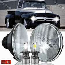 Pair 7Inch LED Headlights White Halo For 1953-1977 Ford F100 F250 F350 Pickup picture