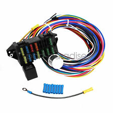 Universal 14 Fuse 12-14 Circuit Wiring Harness For StreetRod Race GXL Copper picture