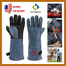 16'' Welding Gloves TIG Heat Resistant Unibody Cow Split Leather BBQ Cooking picture