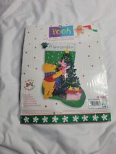 Vintage Disney Bucilla Felt Christmas Stocking Kit Pooh & Piglet Decorating Tree picture