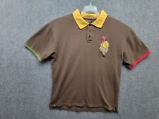 LRG Lifted Research Group Rasta Lion Polo Shirt Mens 3XL Brown Yellow Y2K 90s picture