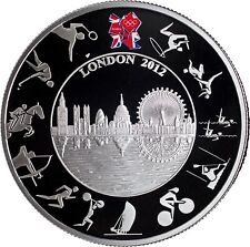 2012 London 5 Pound Olympics Proof Coin Colorized .925 silver / COA picture