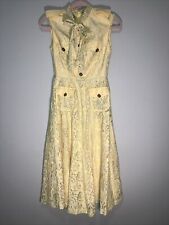 Women’s Vintage Dress Unique Rare Lavaro Size M Yellow Summer Sun Dress picture