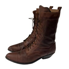 Vintage 90s ACME Leather Victorian Style Western Brown Lace Up Boots picture