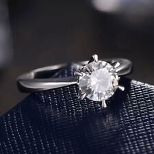Beautiful Cut 2.00 Ct Real Treated Diamond in 925 Silver Engagement Ring picture