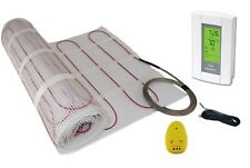 Electric Tile Radiant Warm Floor Heat Heated Kit, Mat with Prog Thermostat 120 V picture