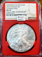 2016-W Burnished Silver Eagle NGC MS70 Red Label No Spots Best Price Ebay* CHRC picture