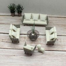 1/15 Scale Dollhouse Miniature Living Room Furniture Knitted Sofa Table Set picture
