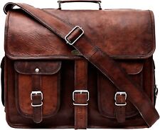 Men’s Leather Laptop bag 18 Inches Men’s Vintage Satchel Leather Briefcase Bag picture