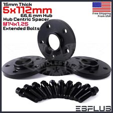 4 Pcs 15 mm BMW 5x112mm 66.6mm Hub Centric Spacer Fit 1-8/I/M/X-Series etc. picture