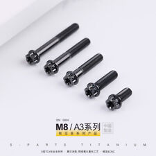 2x M8 x50-120mm Standard Titanium Flange bolts screws Black for motorcycle picture
