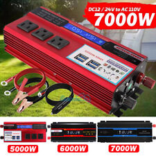 7000W Car Power Inverter DC 12V To AC 110V Pure Sine Wave Solar Converter LCD picture