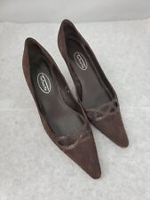 Talbots Womens High Heel Shoes 6 M Dark Brown Suede Leather Spool Heel Pumps picture