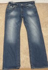 Men’s True Religion Ricky Straight Jeans Size 38 x 34 Medium Wash picture