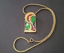 Vintage Jomaz Signed Enamel Brooch Pendent Excellent Rare Abstract Unique  picture