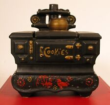 VINTAGE MCCOY POTTERY USA COOKIE JAR WOOD COAL BURNING CAST IRON COOK STOVE  picture