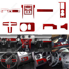 26Pcs Red Carbon Fiber Interior Kit Full Set Trim Cover For Ford Mustang 2005-09 picture