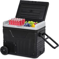 53 Quart Portable Freezer Refrigerator Cooler Dual Zone 12/24V DC With 2 Wheels picture