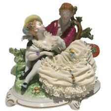 Vintage Unterweissbach Courting Couples Porcelain Figurine #8289B with Dresden L picture