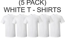 (5 pack)  GILDAN Mens Plain WHITE Solid T Shirts CHOOSE YOUR SIZE USA picture
