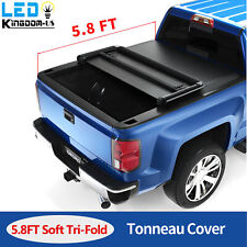 Tri-Fold 5.8FT Bed Tonneau Cover For 2014-2018 Chevy Silverado GMC Sierra 1500 picture