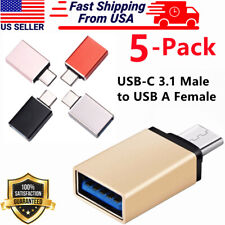 5 Pack USB-C Type C 3.1 Male to USB 3.0 Type A OTG Converter Adapter Sync Data picture