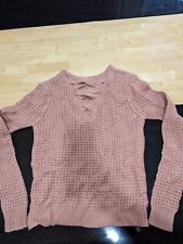 ambiance apparel ink V-neck laced 100% Acrylic Sweater sz S picture