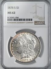 1878-S  $1 MORGAN SILVER DOLLAR MINT STATE NGC MS62 #8130501-056 REVERSE TONING picture