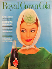 1961 Royal Crown Cola RC Print Ad Woman Green Sweater White Scarf RC Bottle picture