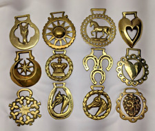 RESERVED FOR PURCHASE Brass Horse Medallion Lot of 12 Antique & Vintage picture