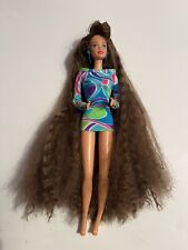 Vintage Mattel 1991 Totally Hair Barbie Doll Brunette Long Hair Original Outfit picture