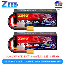2x Zeee 4S Lipo Battery 7200mAh 14.8V 120C XT90 Hardcase for RC Car Truck Buggy picture