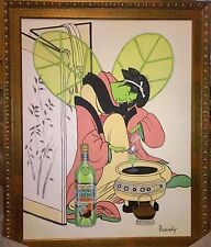 John Pacovsky Absente Absolute Vodka Large Asian Original Oil Painting picture