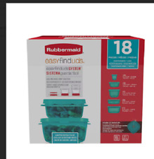 New- Rubbermaid 18 Piece Easy Find Lids Container Set In Aqua picture
