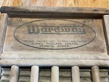 Montgomery Wards Vintage Washboard, Wooden, Brass #257 Wardway picture
