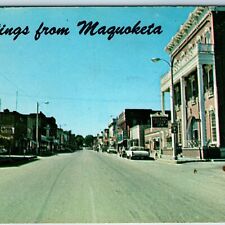 c1950s Maquoketa IA Main Street Looking South Downtown Roadside Bill Flagel A217 picture
